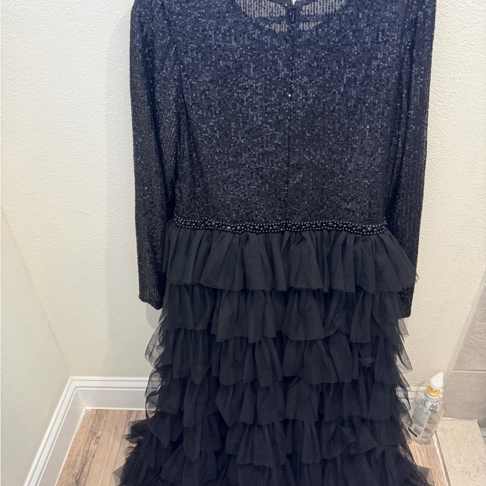 Ieena for Mac Duggal Sequin Tulle Dress